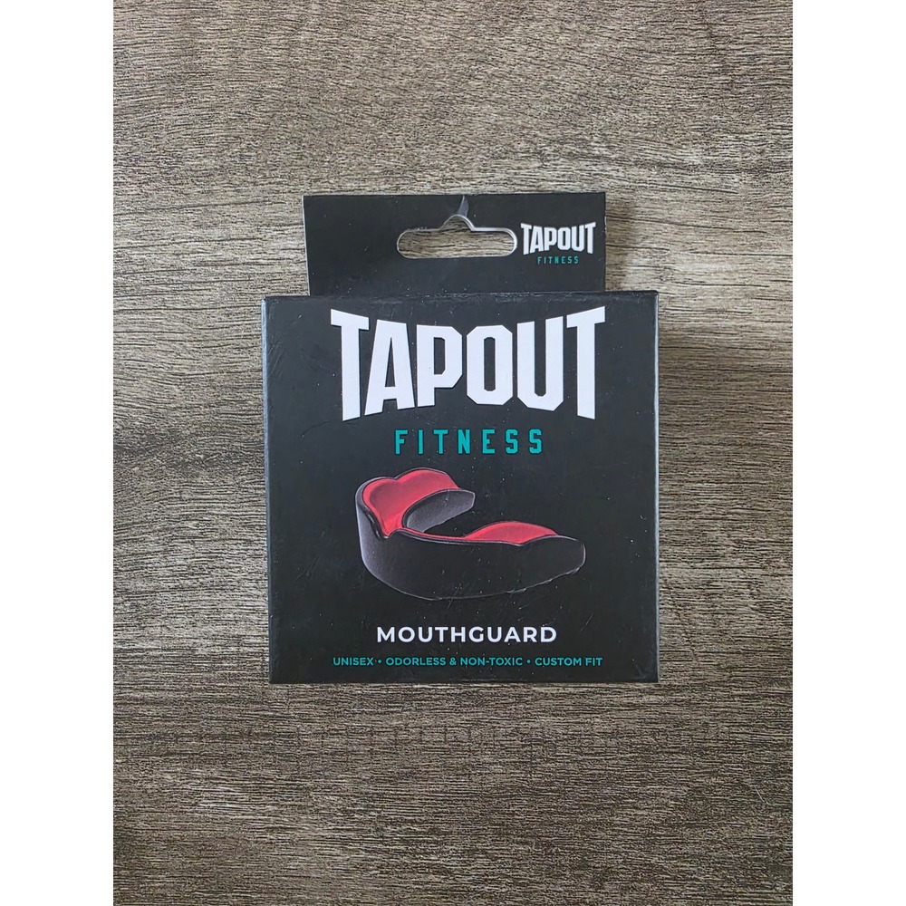 Tapout Fitness Mouthguard Black Red Custom Fit Sports MMA Boxing Football NEW